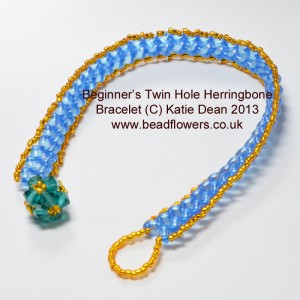 What is Herringbone stitch? Beginner bracelet pattern using two-holed beads