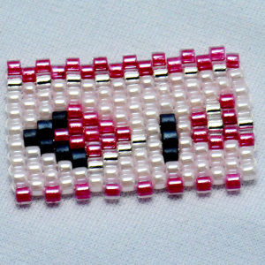 Beading sample, peyote stitch pattern, My World of Beads