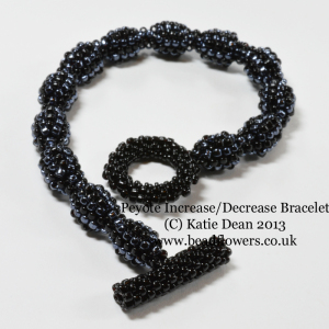 Beginner's Increase, Decrease bracelet tutorial, Katie Dean, Beadflowers. How to learn Peyote stitch, increasing and decreasing in the middle of a row. My World of Beads.