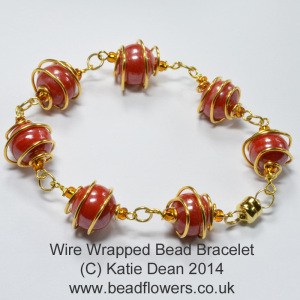Wire wrapped bead bracelet, Katie Dean