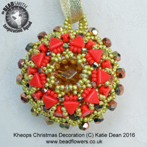 Buying seed beads got more complicated with all the new shapes emerging. Kheops Christmas decoration by Katie Dean, Beadflowers