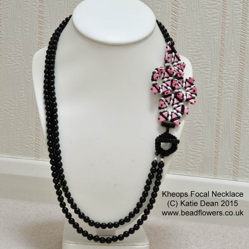 Kheops necklace: strung beads with a kheops focal and clasp, Katie Dean, Beadflowers
