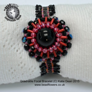 Quadra Tile Dome beads bracelet pattern, Katie Dean, Beadflowers