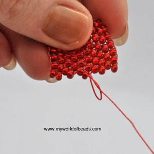 knotting between beads, step 3