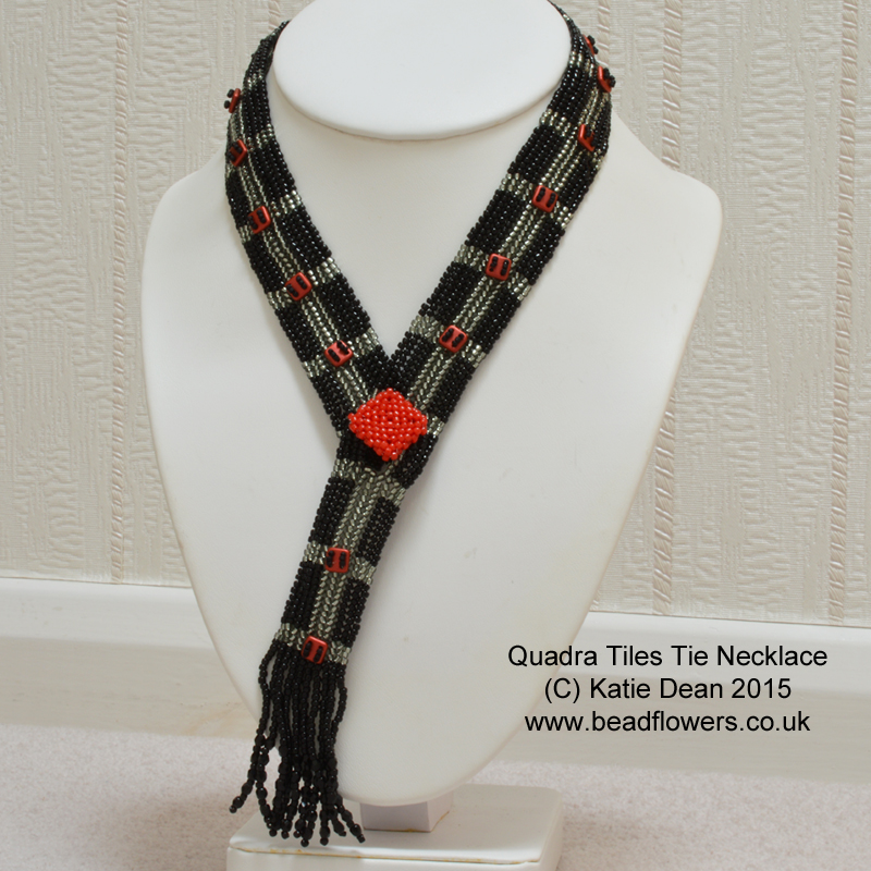 quadra tile tie necklace, Katie Dean, Beadflowers