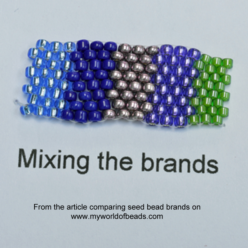 Seed bead sizes and brands