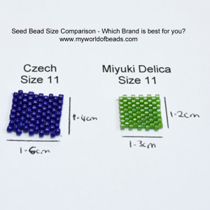 Seed bead size and brands, delica bead codes