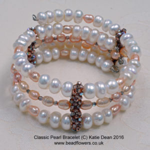 Connectors on Classic Pearl Cuff Bracelet, by Katie Dean