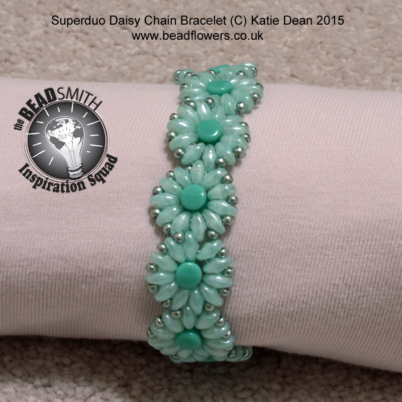 Pellet Beads, Daisy Chain Bracelet Pattern, Katie Dean