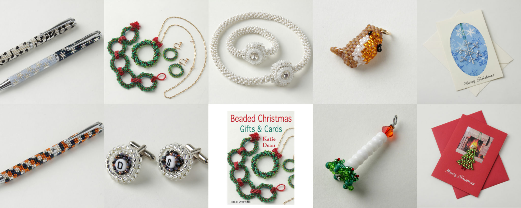 Beaded Christmas Ornament Pattern Books, Katie Dean, Beadflowers