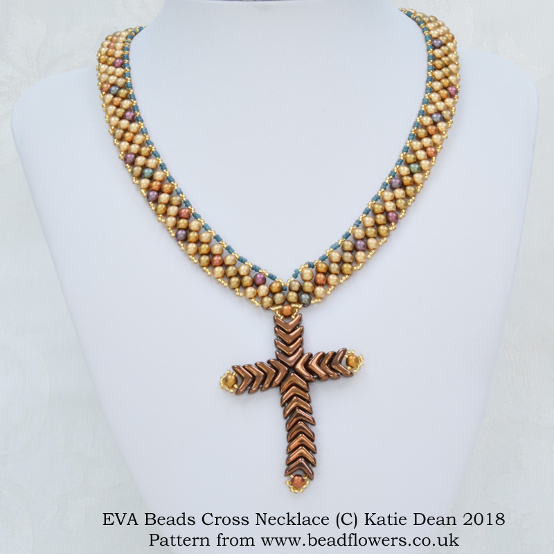 EVA Beads, RounDuo Mini Beads Cross Necklace Pattern, Katie Dean, Beadflowers