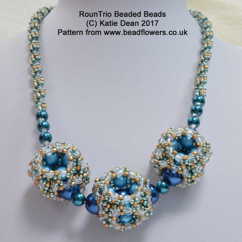 RounTrio beaded beads pattern, Katie Dean, Beadflowers