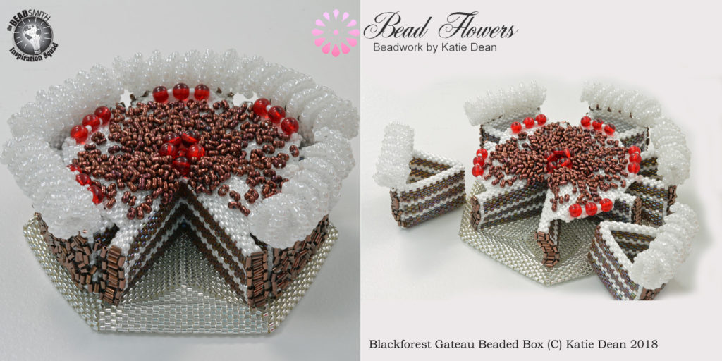 Blackforest gateau beaded box pattern, Katie Dean, Beadflowers