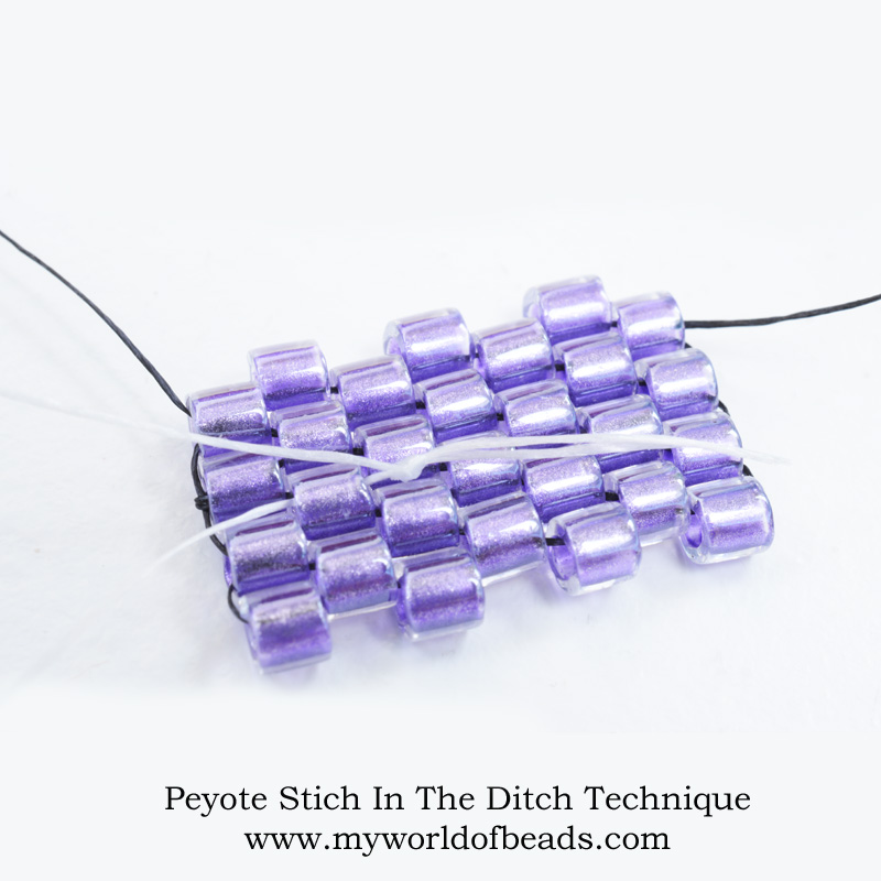 Learn Peyote stitch in the ditch technique, Katie Dean, My World of Beads