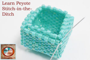 Learn Peyote stitch in the ditch technique for beaded boxes, Katie Dean, My World of beads