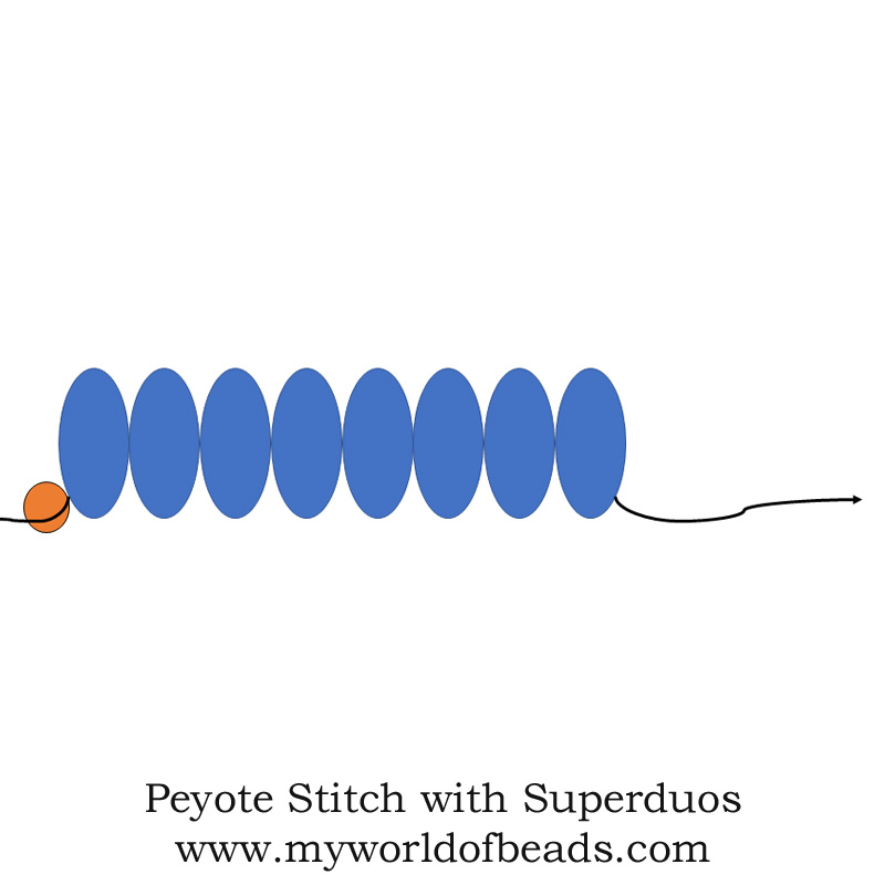 Peyote stitch with superduos, Katie Dean, My World of Beads