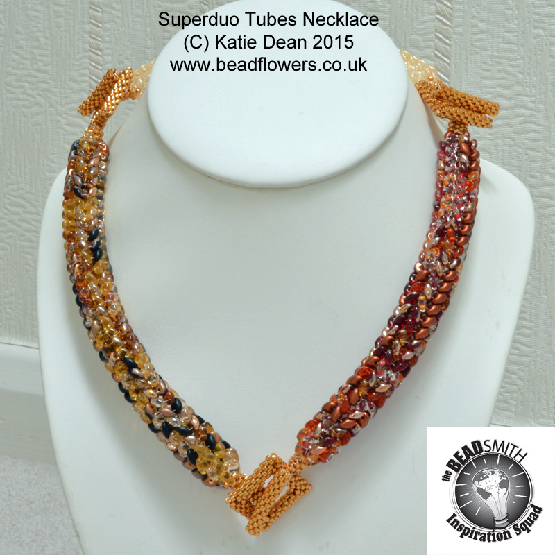 Superduo tubes necklace, Katie Dean