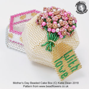 Mother's day or brithday cake beaded box, Katie Dean
