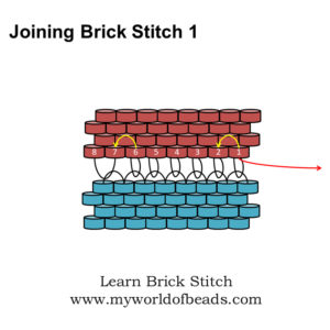 Joining brick stitch: basic technique, Katie Dean, My World of Beads