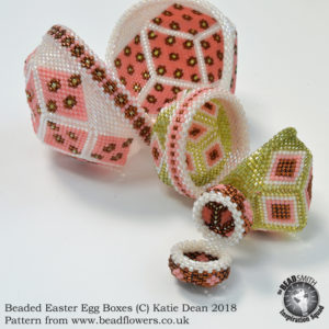 Easter egg beaded boxes pattern, Katie Dean, Beadflowers