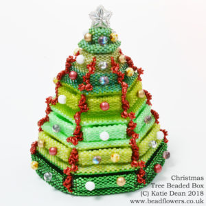 Christmas tree beaded box pattern, Katie Dean, Beadflowers