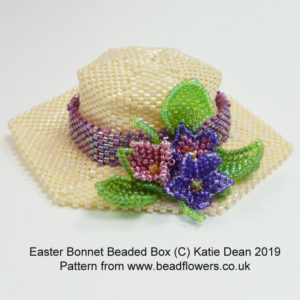 Easter bonnet beaded box pattern, Katie Dean, Beadflowers