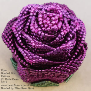 Rose beaded box pattern, featured in an interview with Katie Dean, My World of Beads