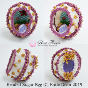 Sugar Easte egg beading pattern, Katie Dean. Dimensional Beading projects