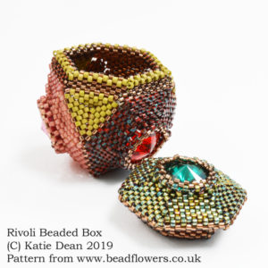 Rivoli beaded box pattern by Katie Dean