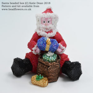 Santa beaded box pattern, Katie Dean