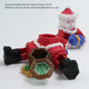 Santa beaded box pattern, Katie Dean