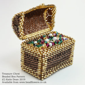 Treasure chest beaded box pattern, Katie Dean, Beadflowers