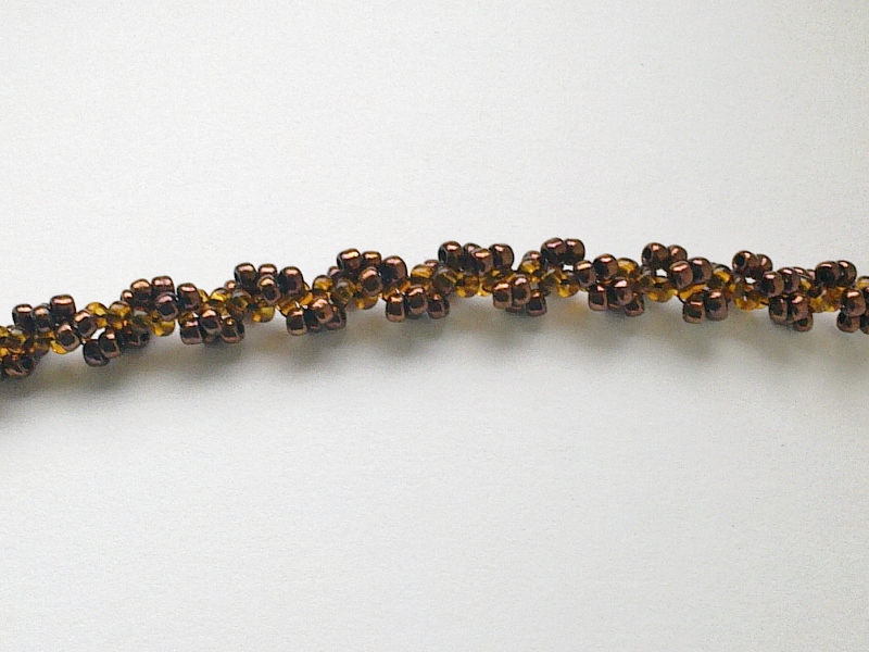 Basic spiral stitch. Sample for photographing beadwork for competitions, Katie Dean, My World of Beads