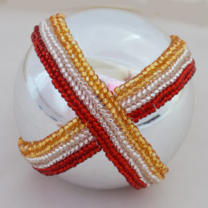 Beaded Christmas ornament covers, Katie Dean