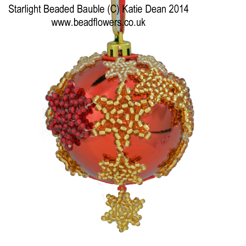 Starlight beaded ornament cover. Quick and easy beaded Christmas decorations