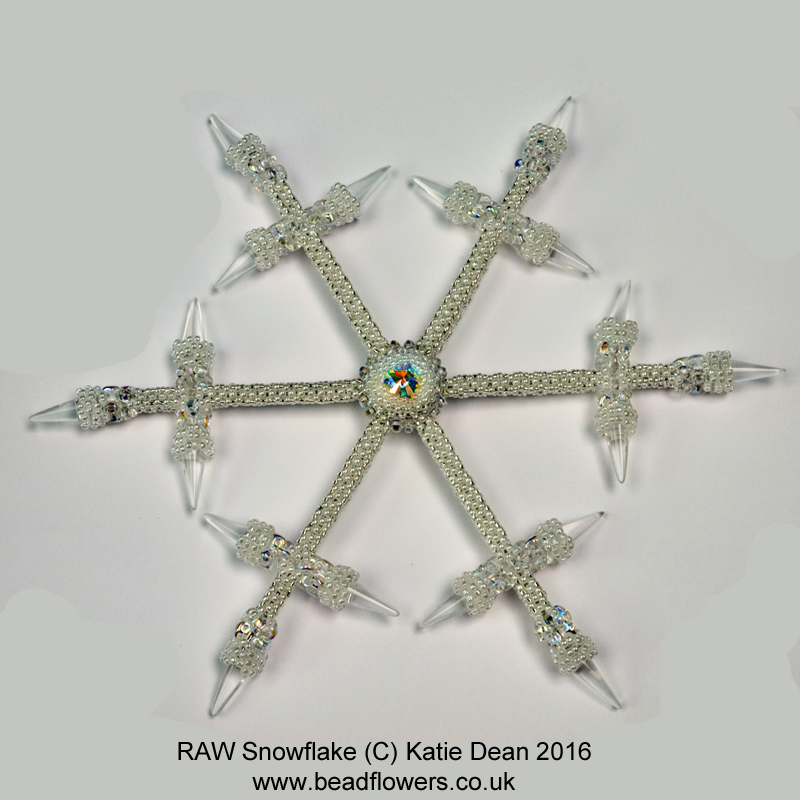 Right Angle Weave Snowflake Decoration, Katie Dean, Beadflowers