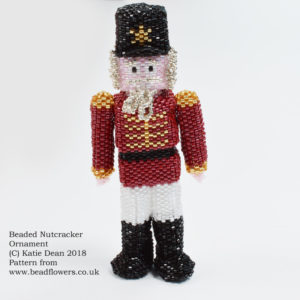 Christmas in July beading pattern inspiration, Nutcracker ornament, Katie Dean, Beadflowers