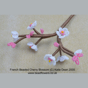 Cherry blossom - French beading techniques, double loop