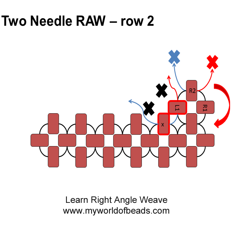 Two needle Right Angle Weave, My World of Beads, Katie Dean