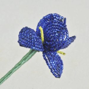 French beaded iris, made with basic French beading techniques