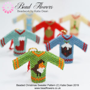 Beaded Christmas sweaters, Katie Dean
