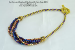 Necklace with beaded focal section, Katie Dean, My World of Beads