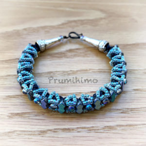 Bracelet in Kumihimo, Prumihimo design, featured on My World of Beads