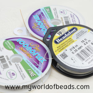 Reels of beading wire, learn how to string a necklace Katie Dean, My World of Beads