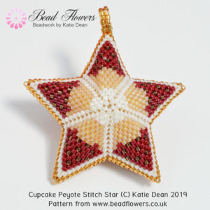 Cupcake Peyote star pattern, Katie Dean