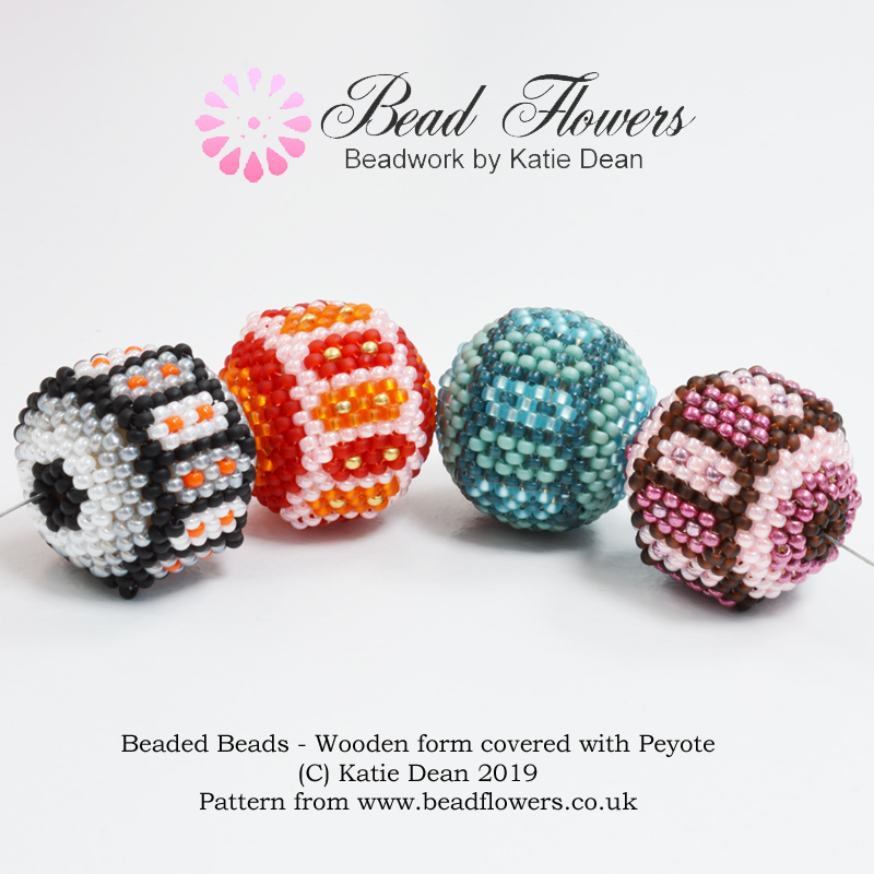 Peyote stitch beaded beads, Katie Dean, Beadflowers