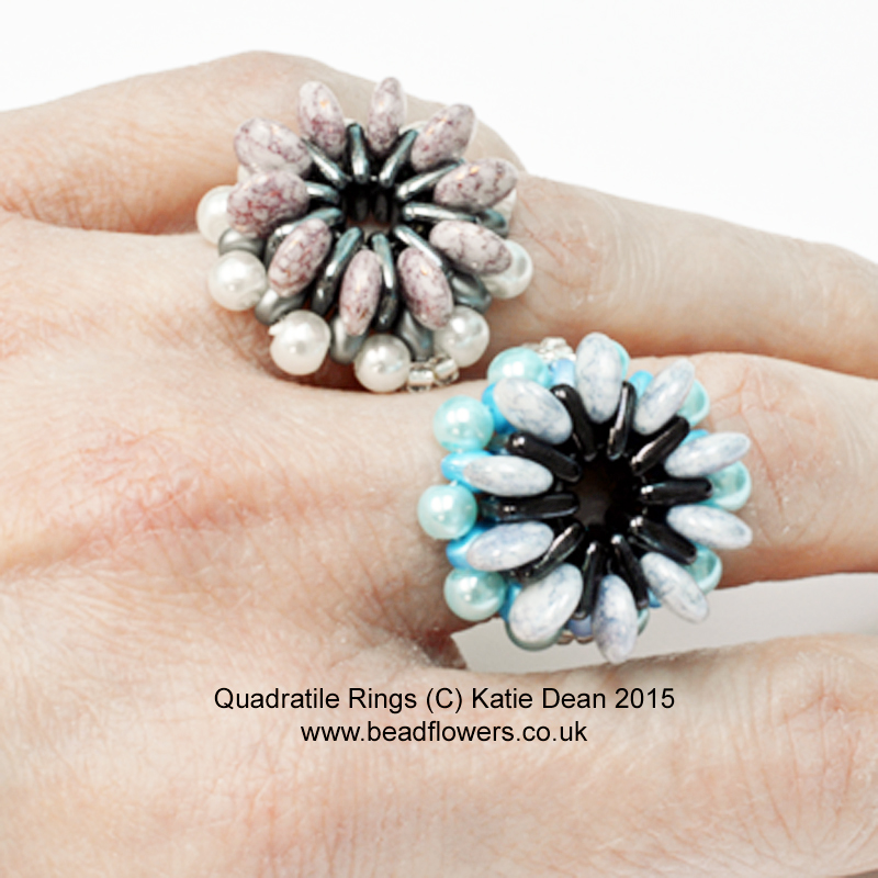 Beading kits for jewelry: quadratile ring