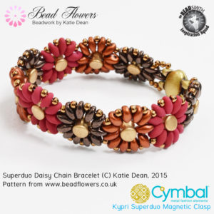Superduo Daisy Chain Bracelet, Katie Dean, My World of Beads