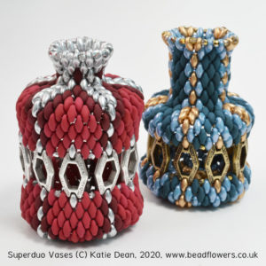 Quick and easy beading projects: superduo vases by Katie Dean