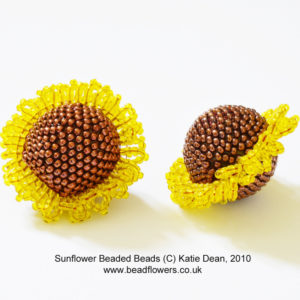 Sunflower beaded beads, Katie Dean